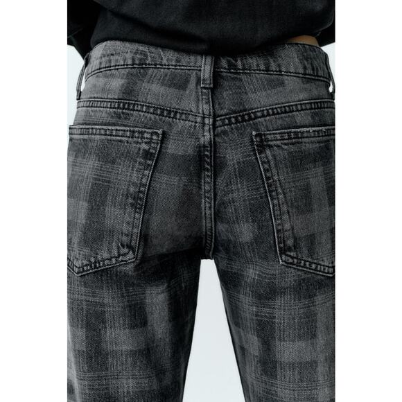 NWT ZARA New Straight Fit Printed Mid-Rise Jean Sz 0 - Picture 4 of 11